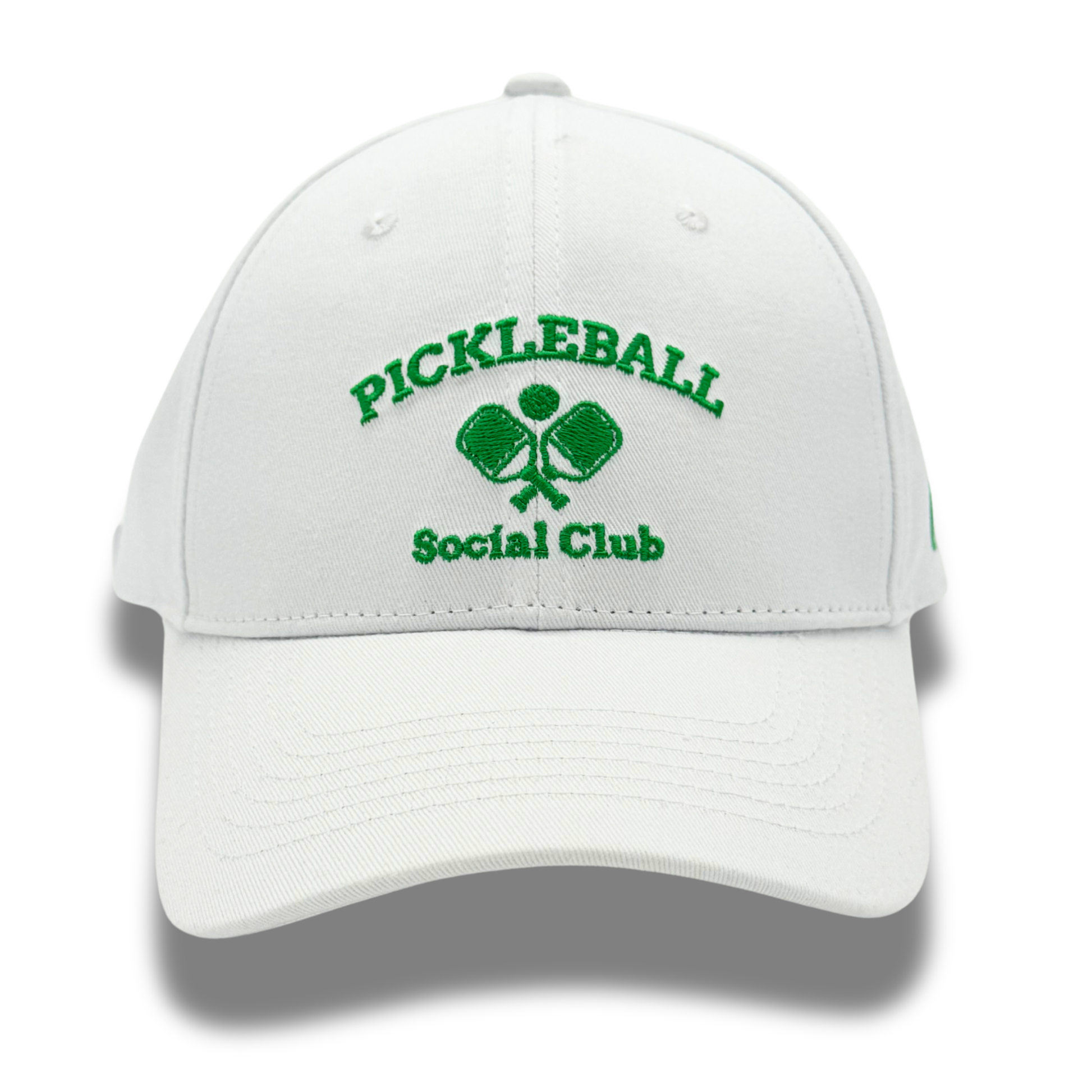 pickleball white and green hat