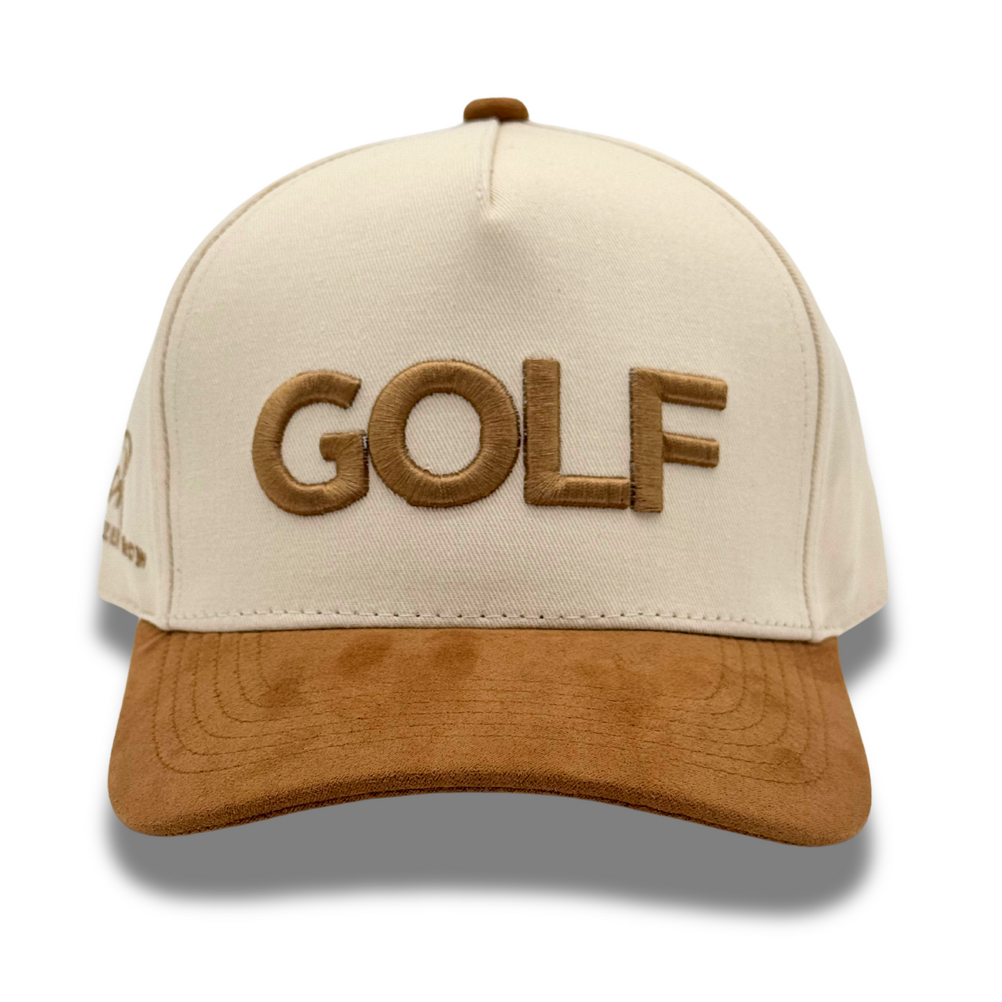 Tan & Brown Suede Brim Golf Hat